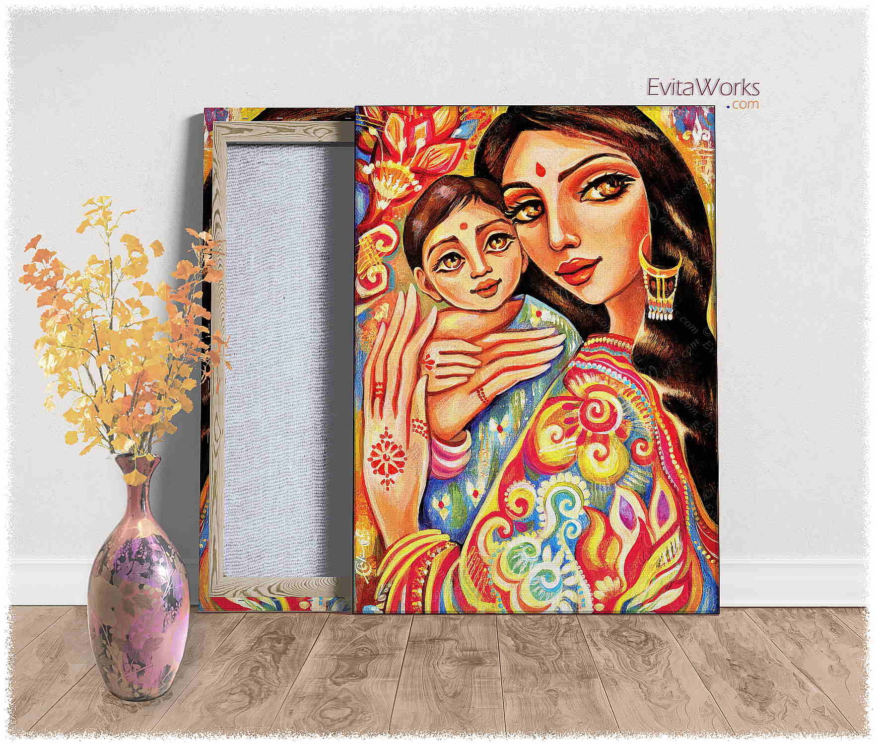 Hit to learn about "Goddess Blessing, Mother and Child" on canvases
