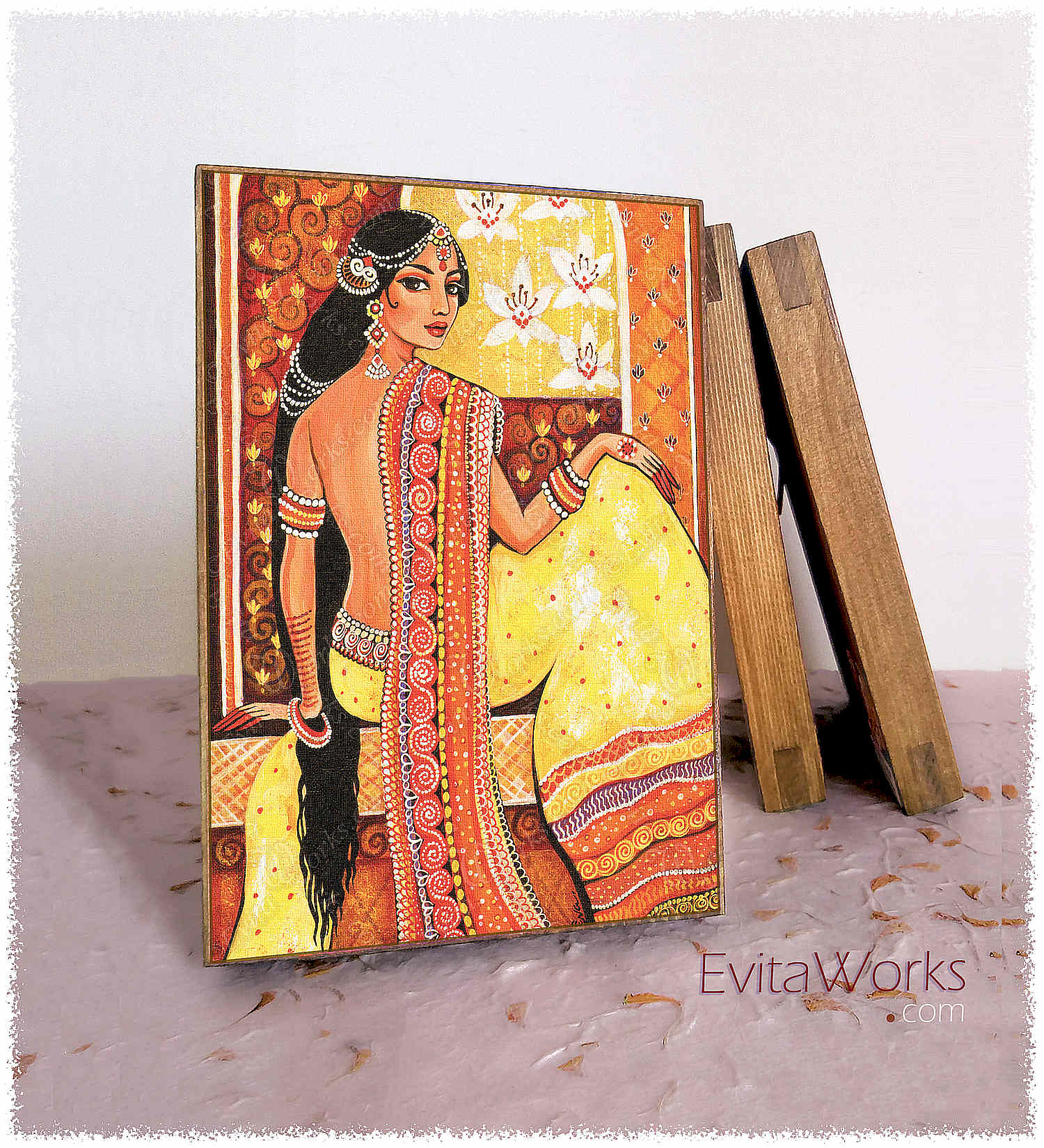 Hit to learn about "Bharat, Indian woman art" on woodblocks