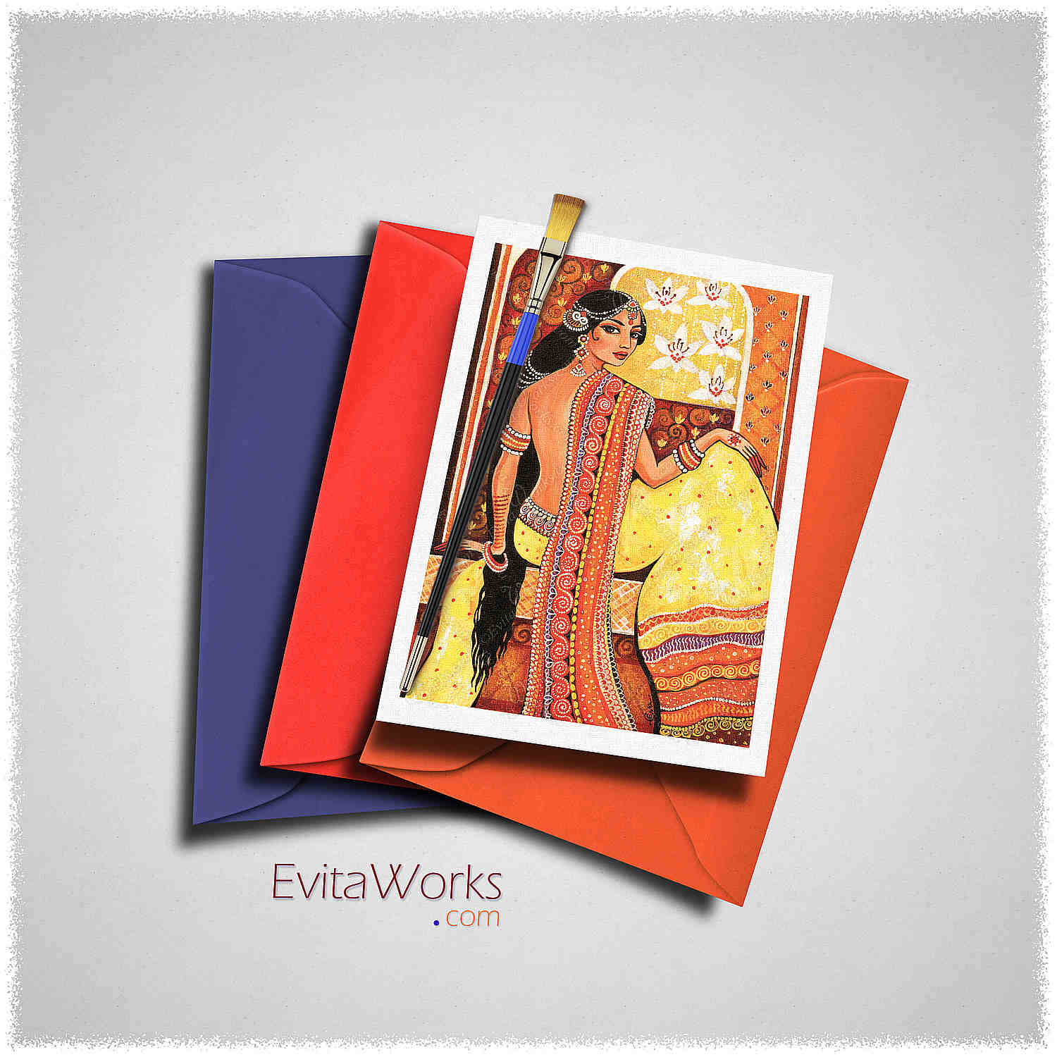 Hit to learn about "Bharat, Indian woman art" on cards