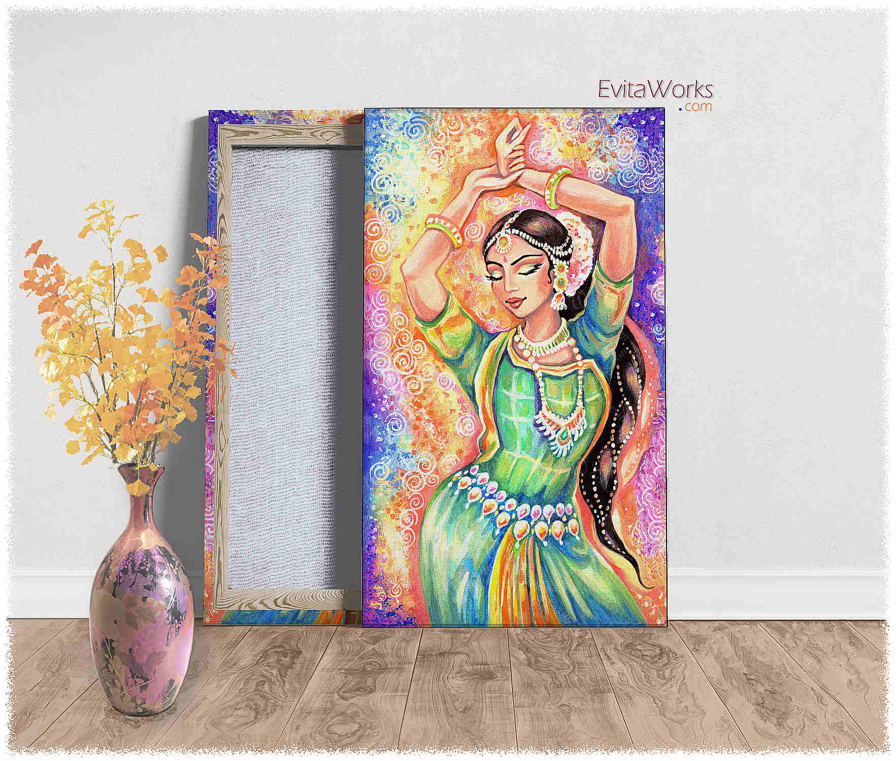Hit to learn about "Light of Ishwari, Indian dancer" on canvases