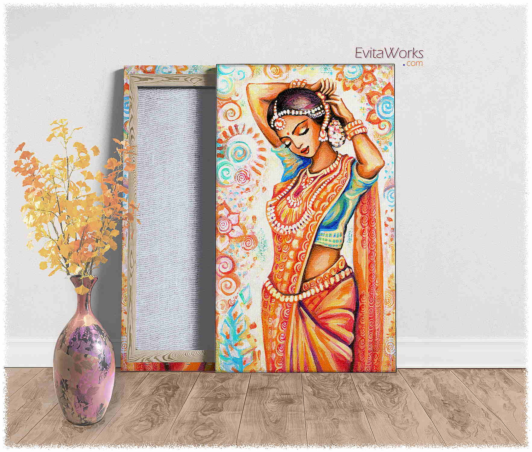 Hit to learn about "Aroma of Saffron, Indian girl" on canvases