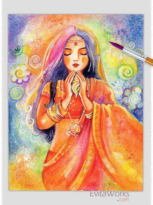a4 indian mermaid y16 ~ EvitaWorks