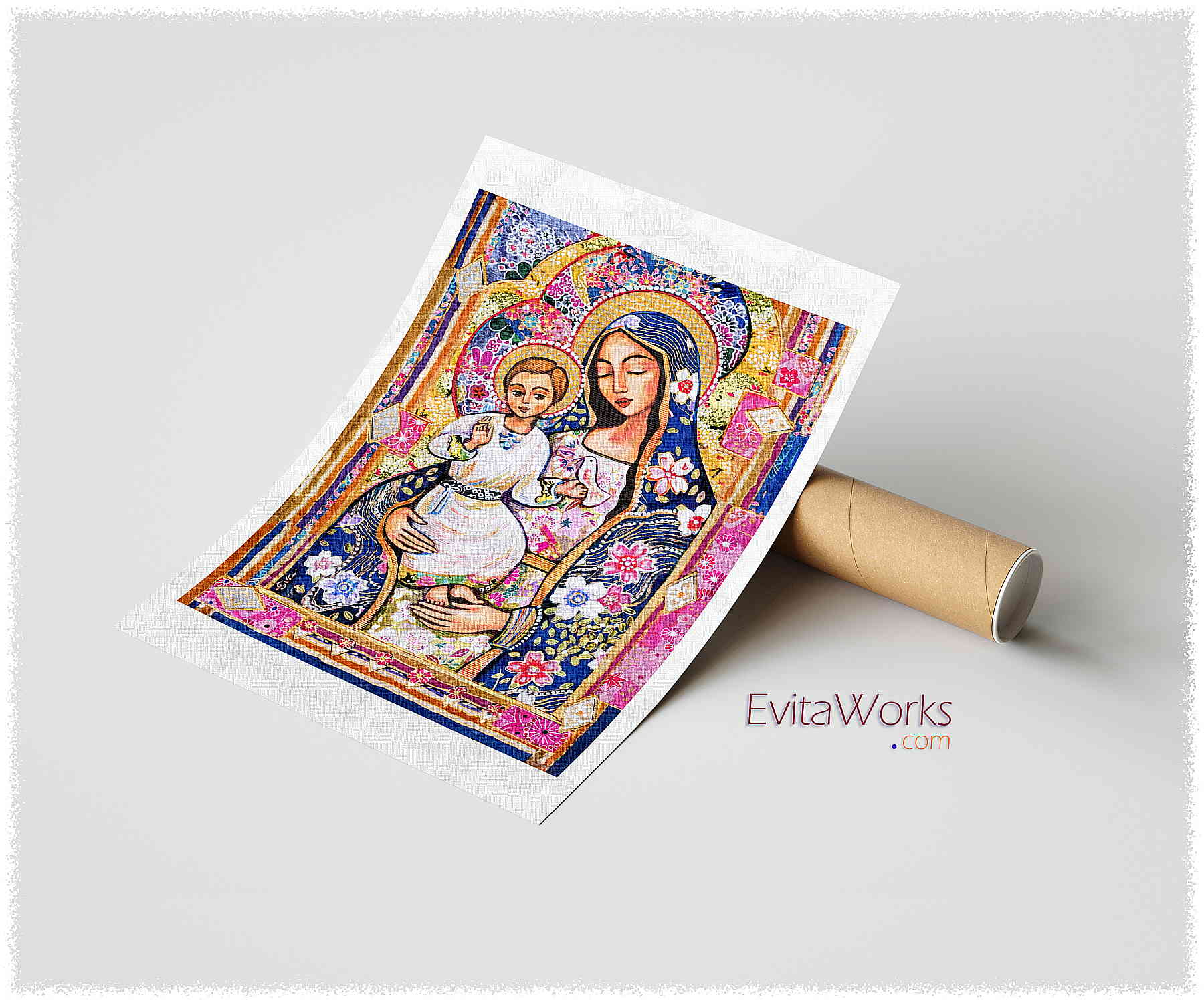 Hit to learn about "Panagia Eleousa, Christian Folk Icon" on prints