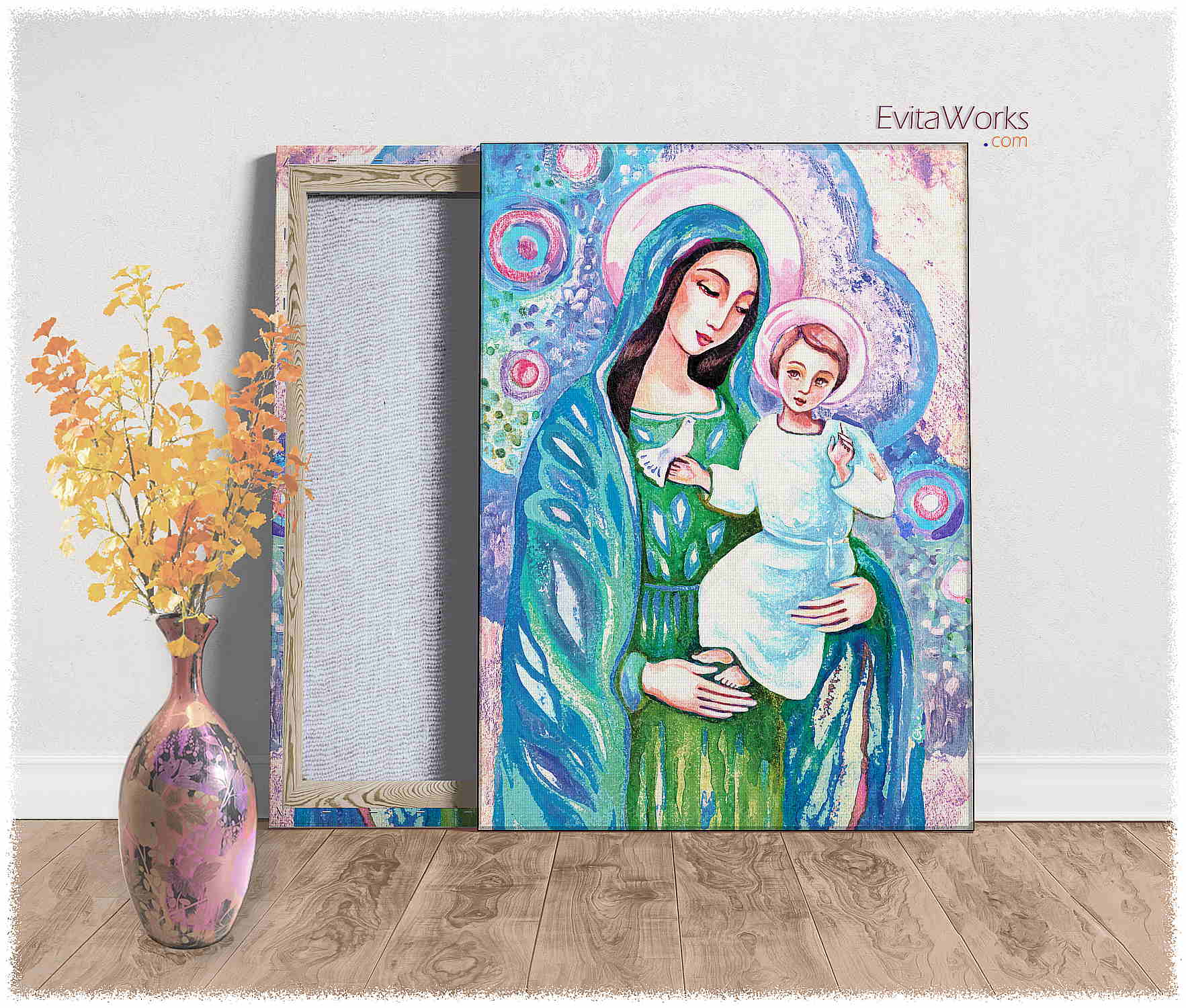 Hit to learn about "Blessing from Heaven, Madonna and Child" on canvases