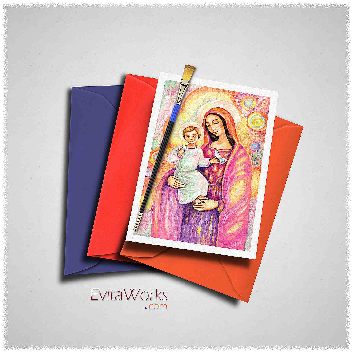 Hit to learn about "Blessing from Light, Madonna and Child" on cards