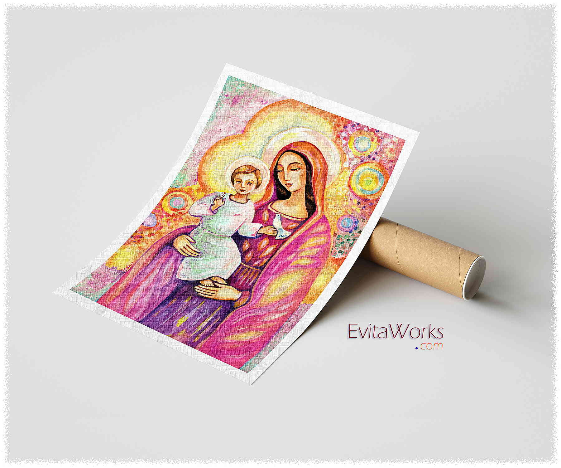 Hit to learn about "Blessing from Light, Madonna and Child" on prints