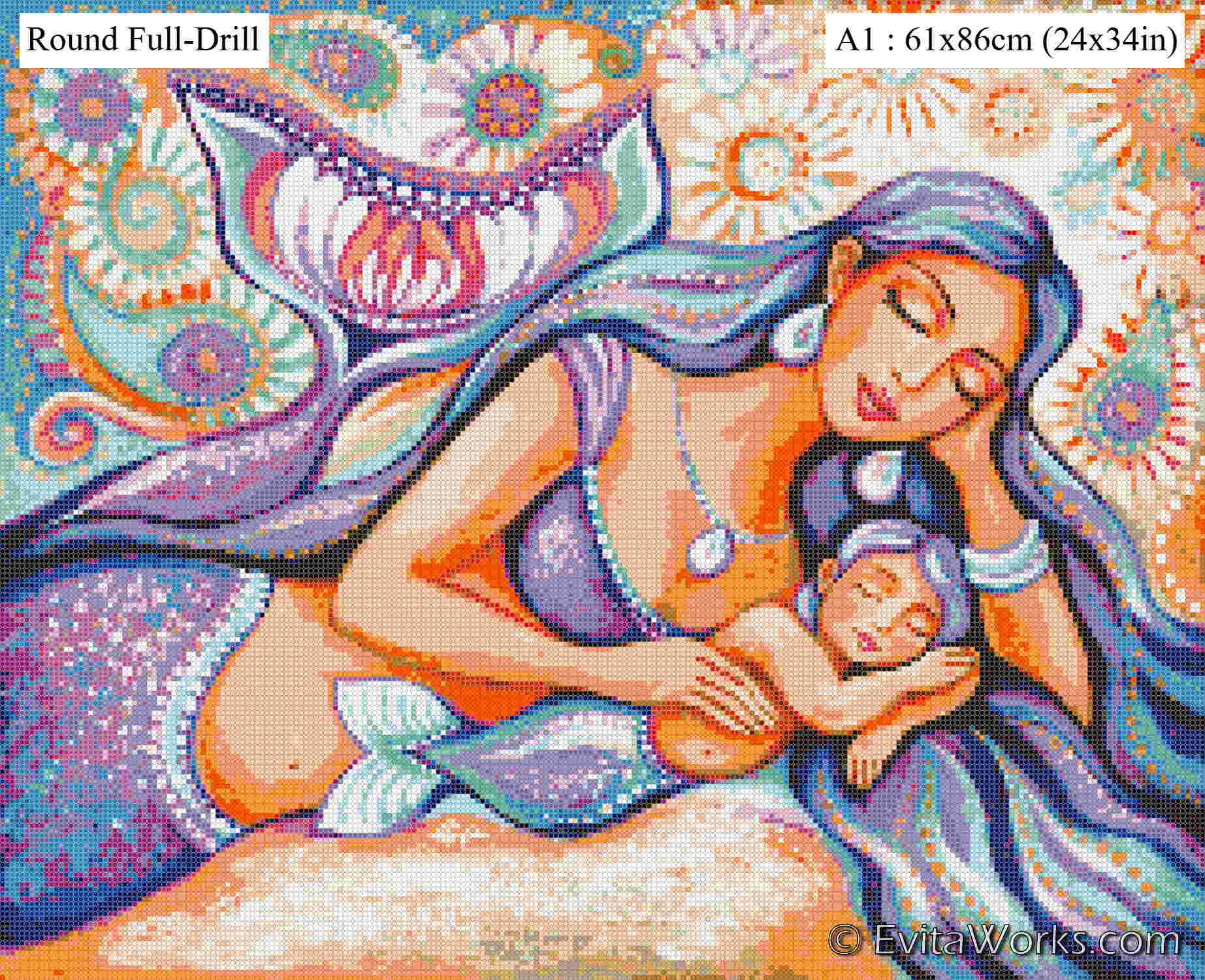 a4 mermaid and child y23 a1rfd ~ EvitaWorks