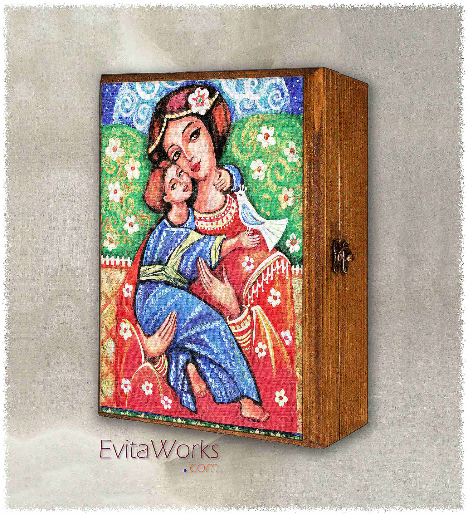 Hit to learn about "Madonna and Child, Christian Folk Icon" on jewelboxes