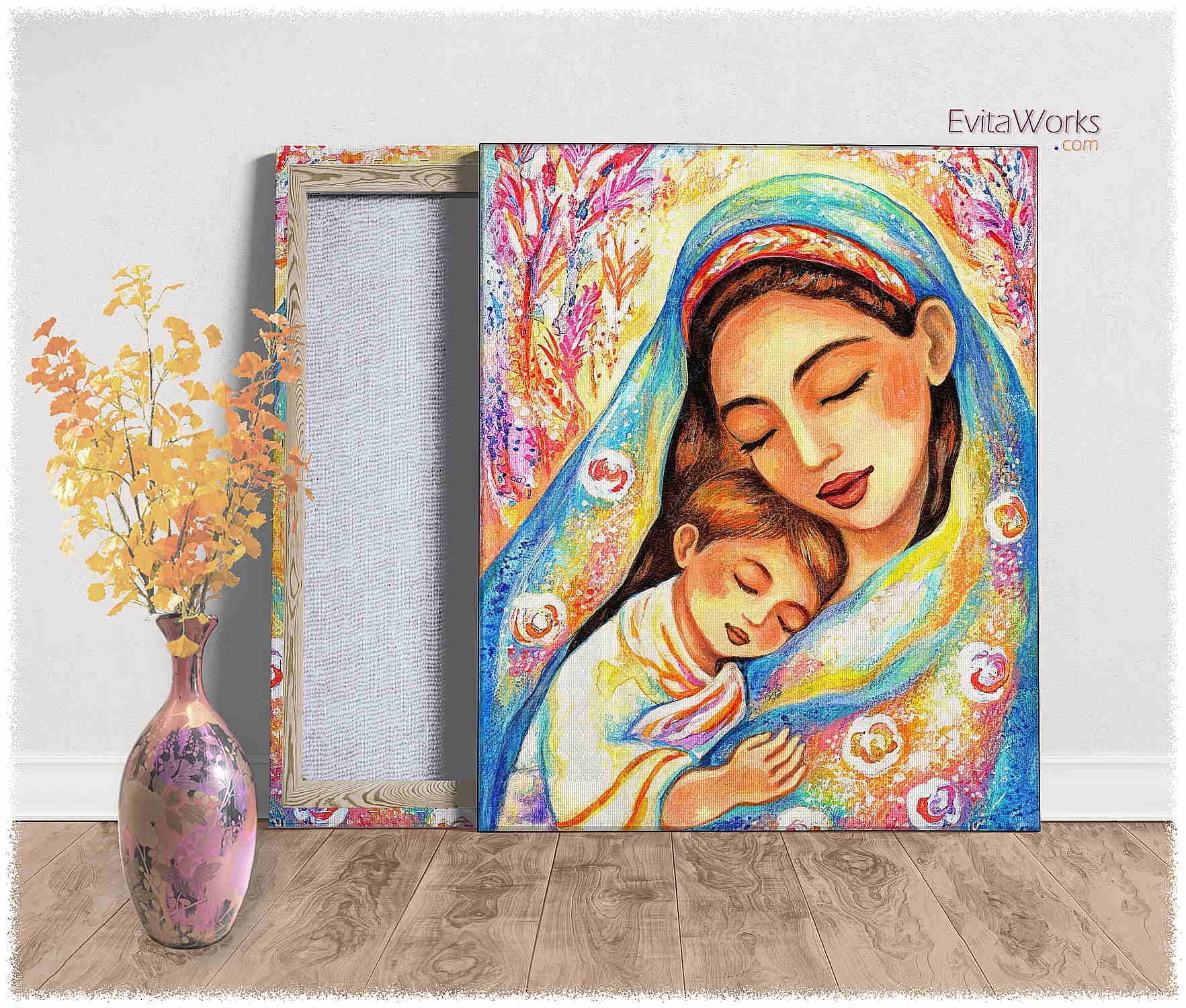Hit to learn about "Inner Silence, mother and child" on canvases