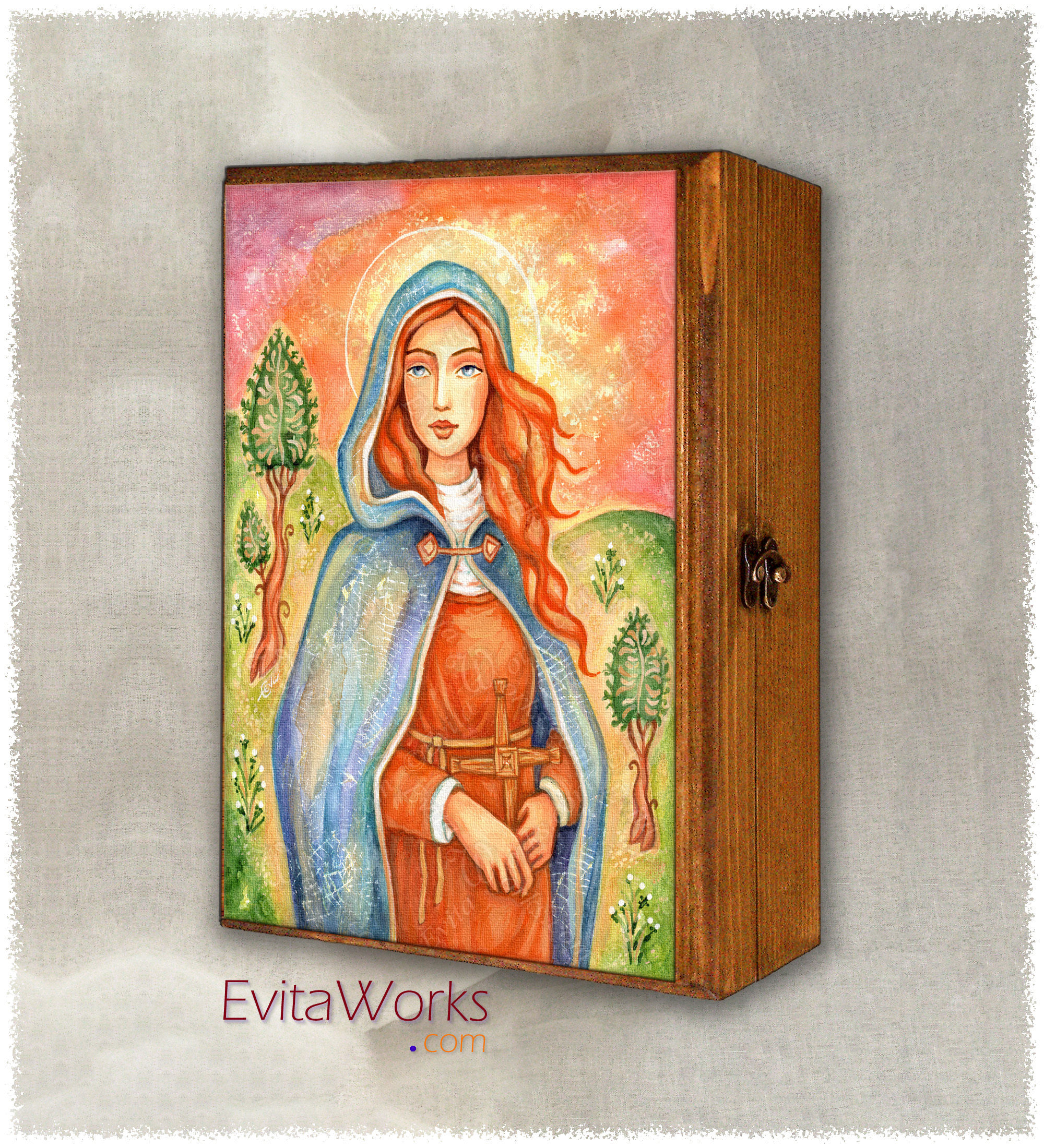 Hit to learn about "Saint Brigit of Ireland, Irish holy woman" on jewelboxes