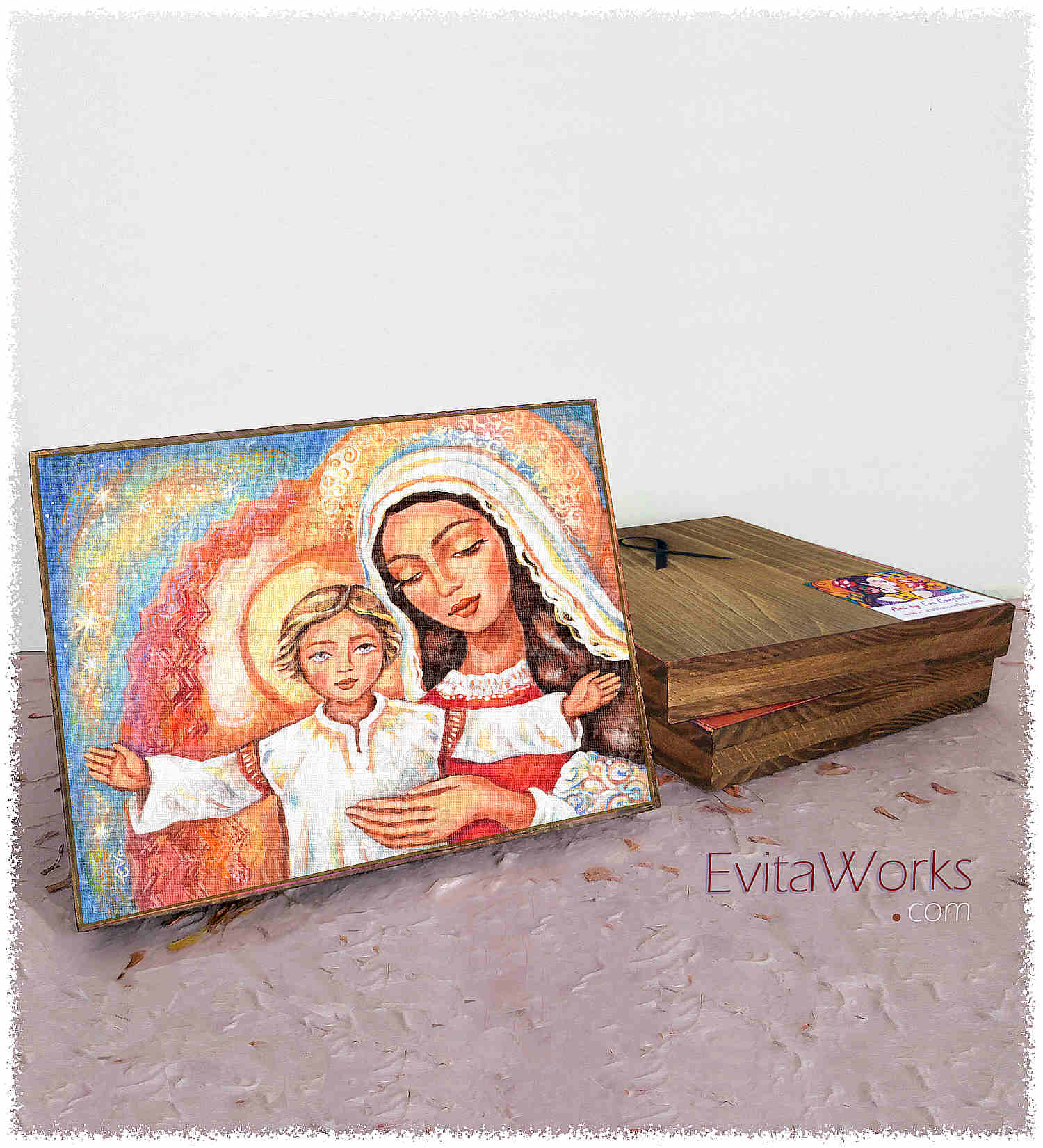 Hit to learn about "Gate to Heaven, mother and child" on woodblocks