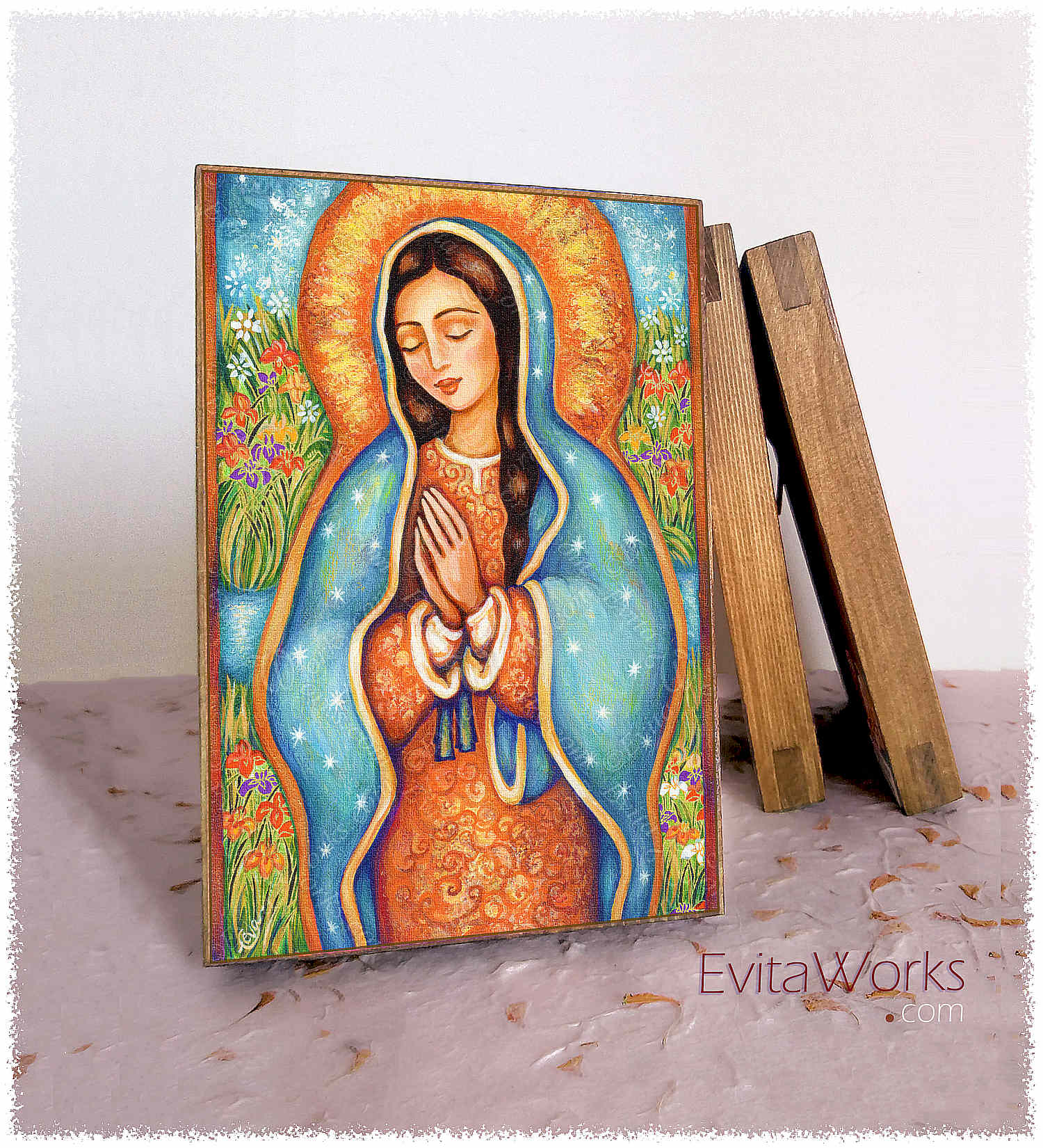 Hit to learn about "The Virgin of Guadalupe" on woodblocks