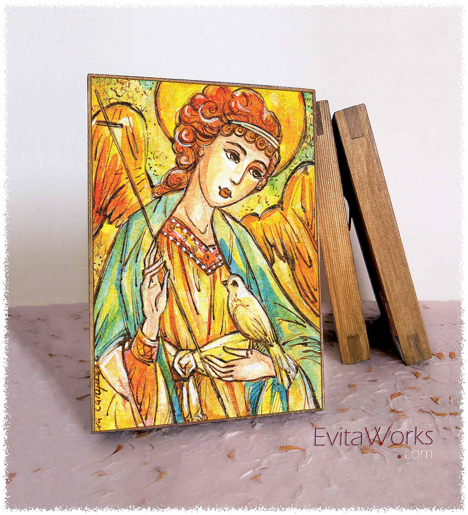 Hit to learn about "Angel 33, Christian art" on woodblocks