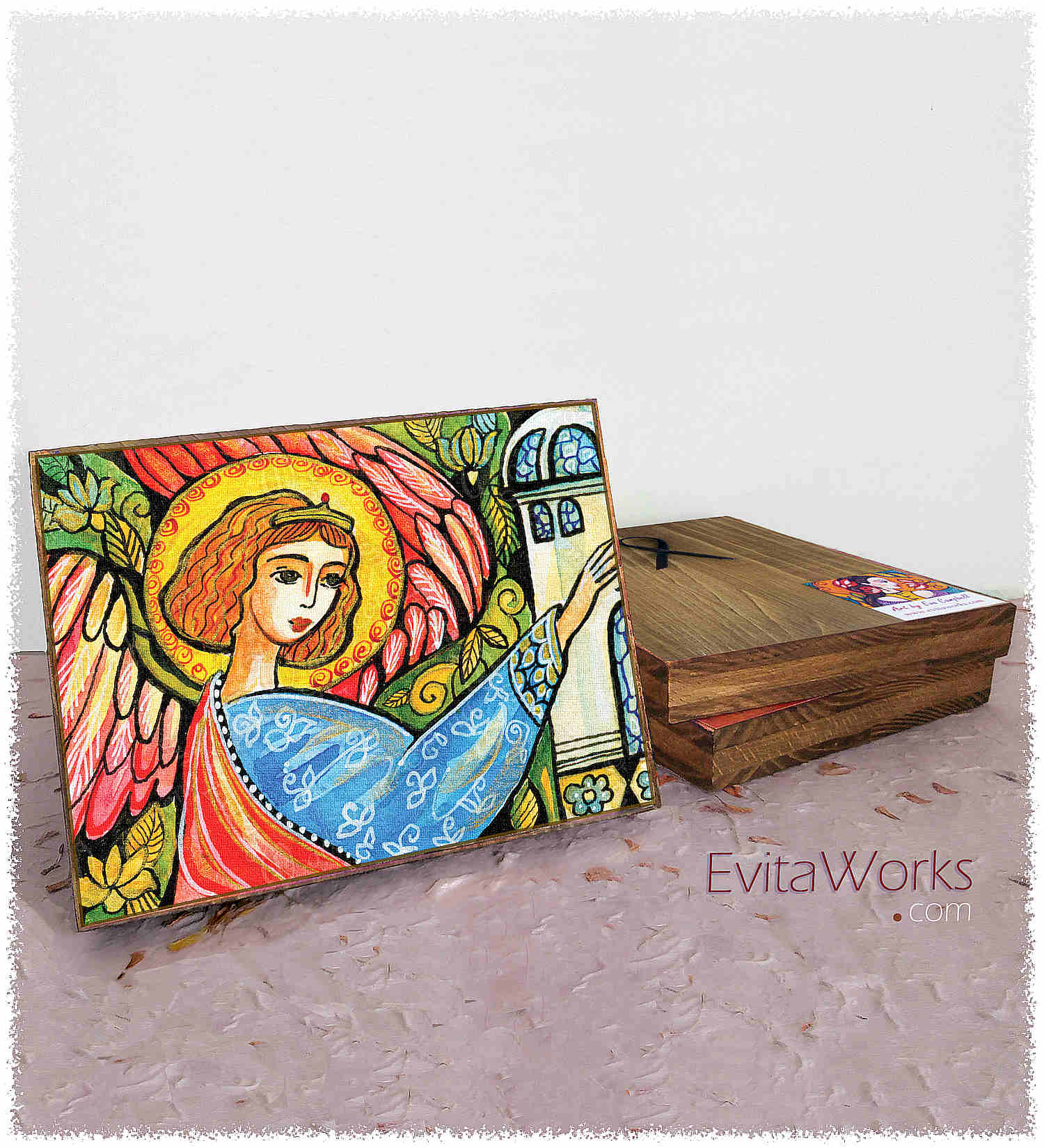 Hit to learn about "Angel 34, Christian art" on woodblocks