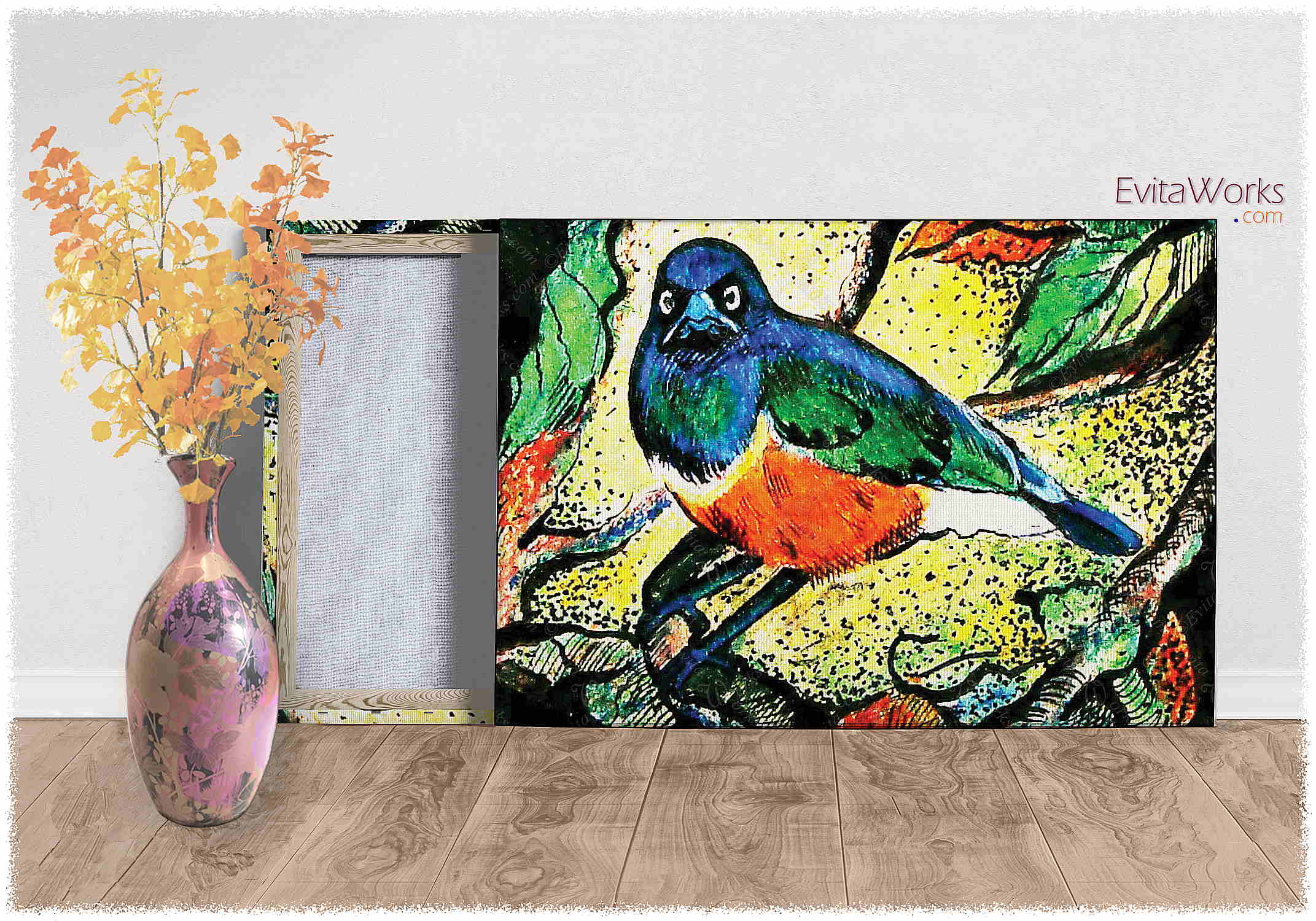 Hit to learn about "Bird in nature illustration 05" on canvases