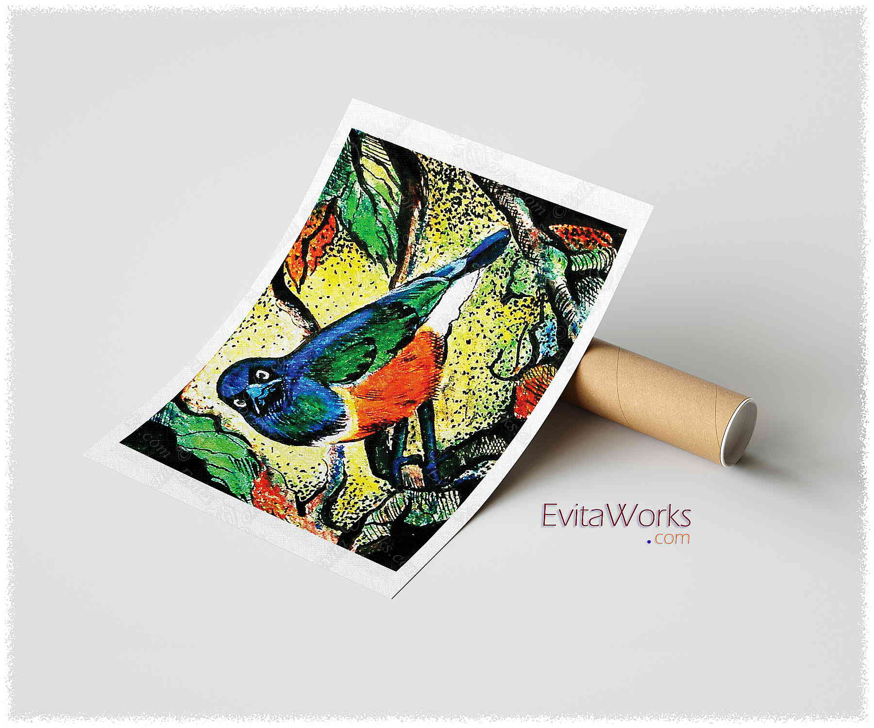 Hit to learn about "Bird in nature illustration 05" on prints