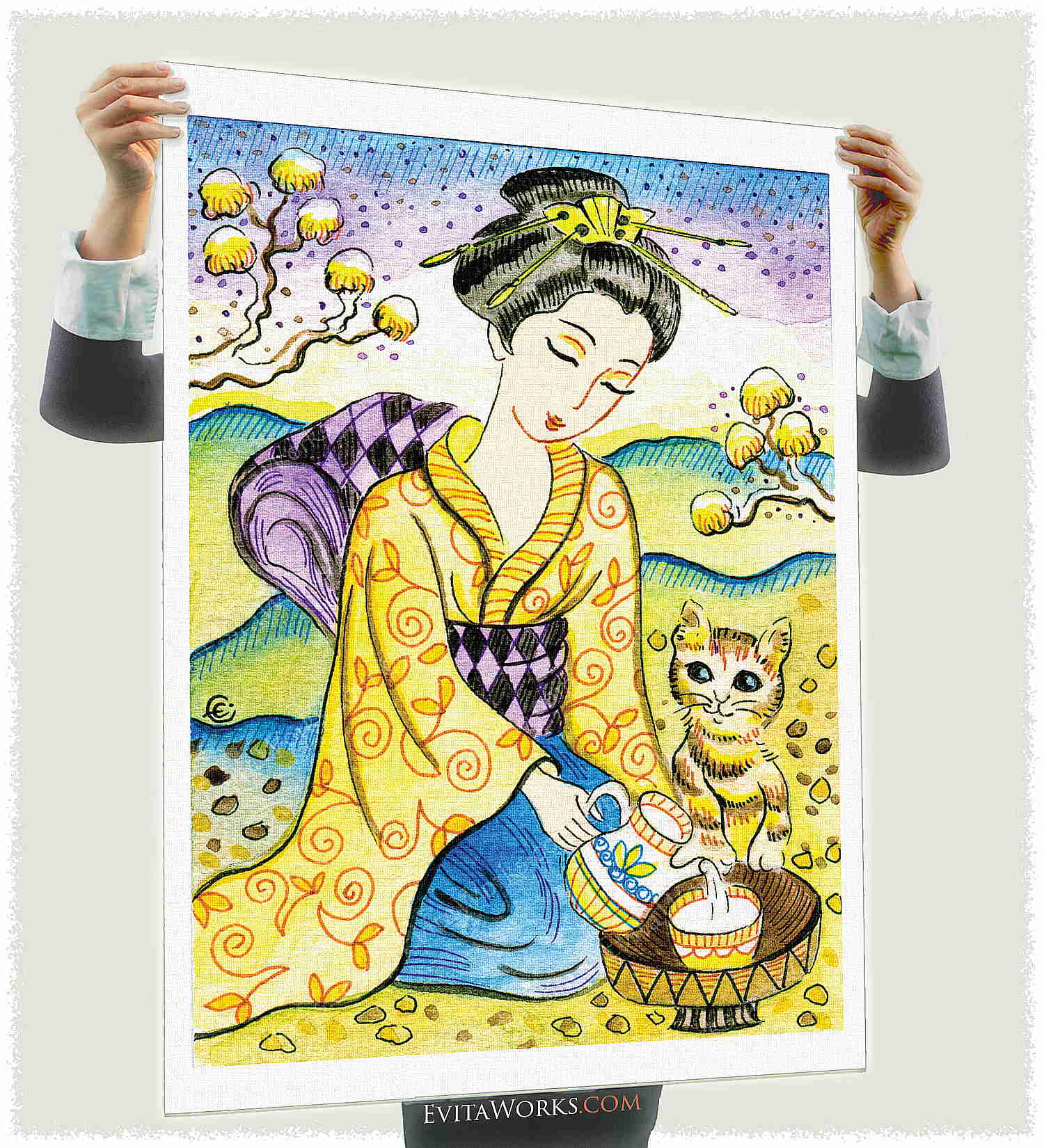 Geisha 33, beautiful Asian art ao geisha 33 a1 ~ EvitaWorks