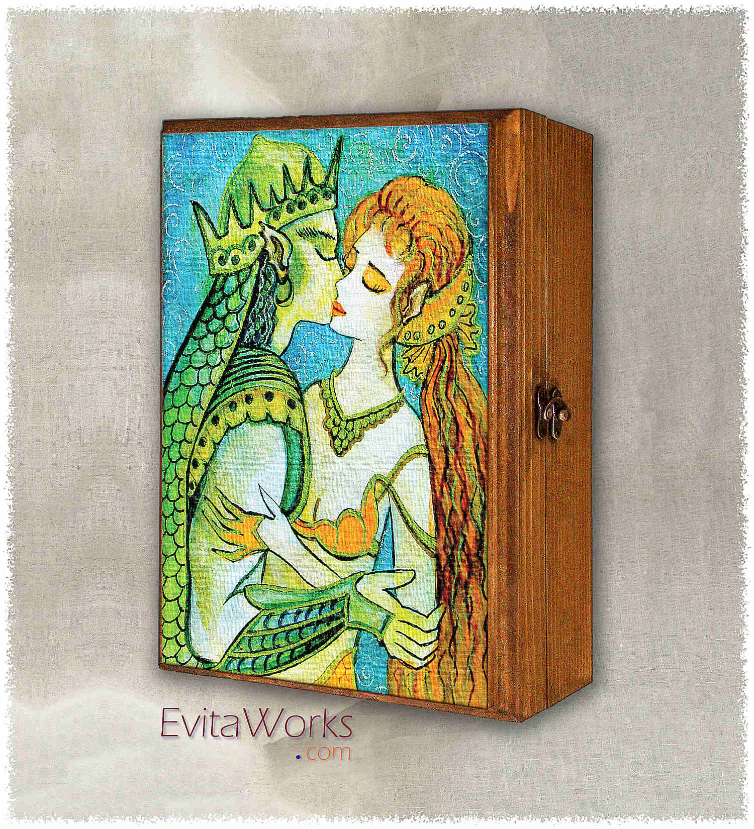 Hit to learn about "Mermaid 49, beautiful female creature, couple art" on jewelboxes