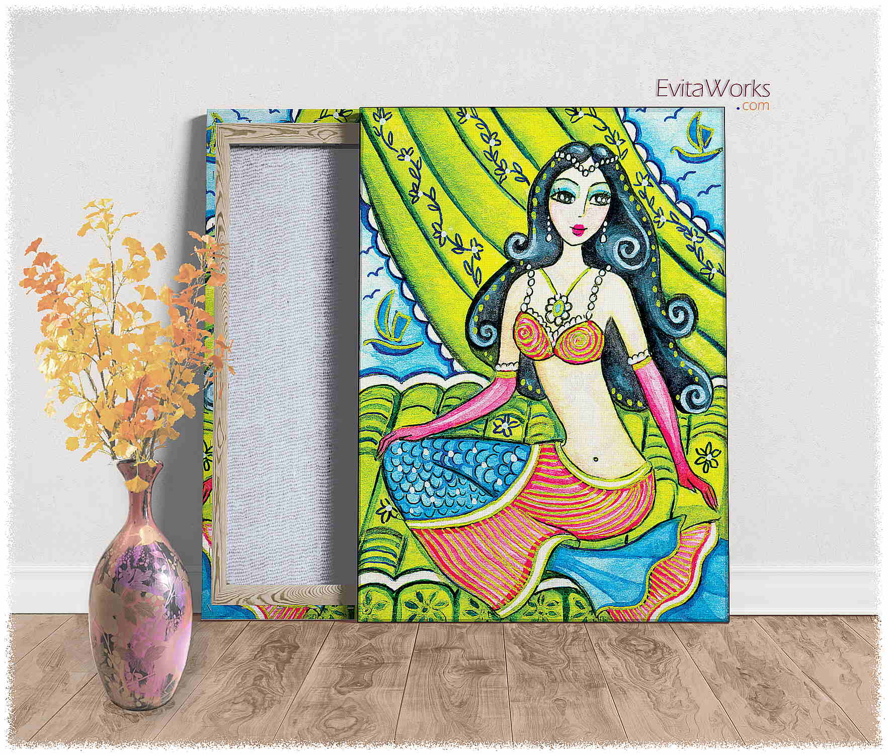 Hit to learn about "Mermaid 54, beautiful female creature" on canvases