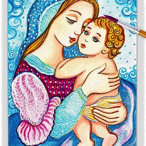 Madonna And Child In Blue ~ EvitaWorks