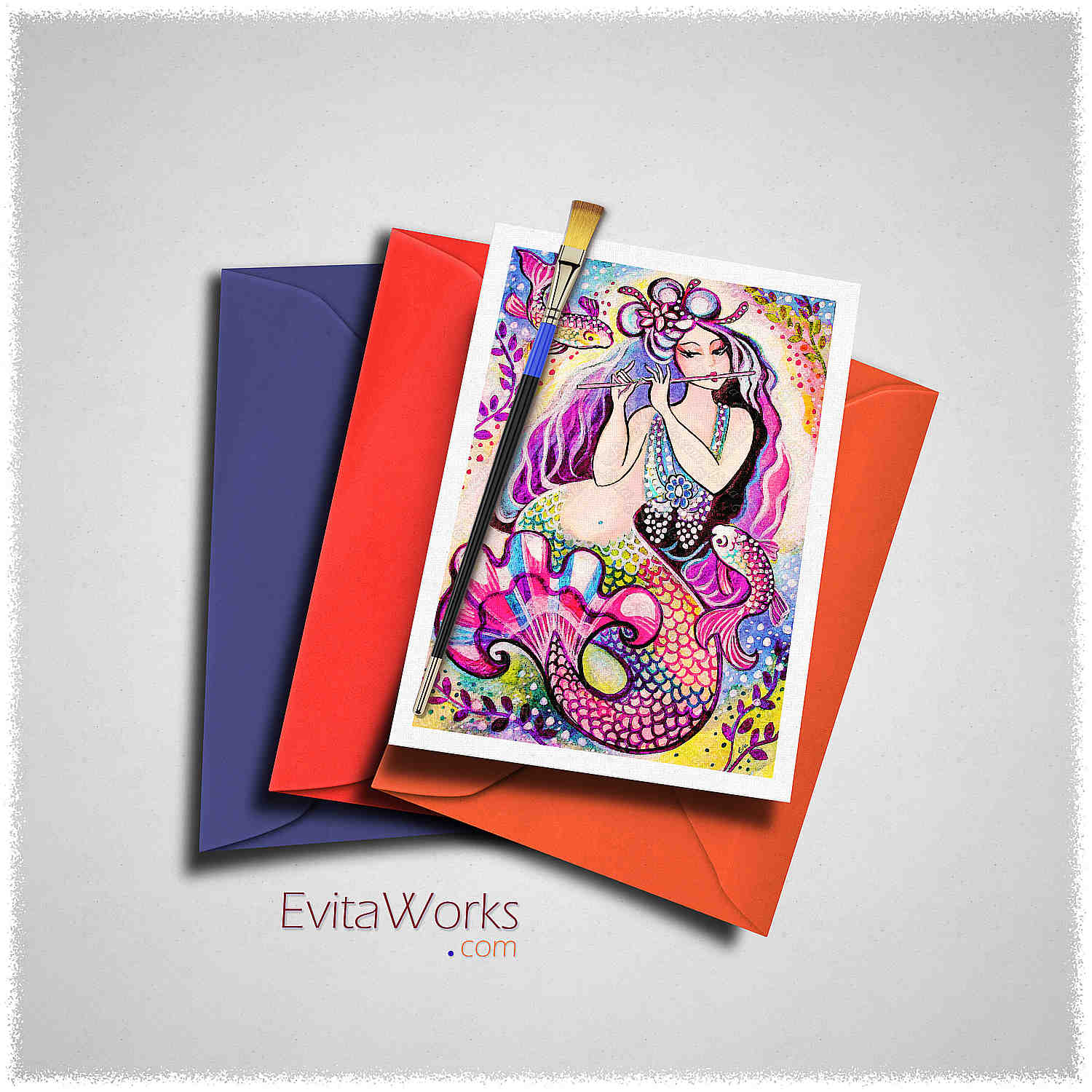Hit to learn about "East Sea Mermaid, flute, koi fish" on cards