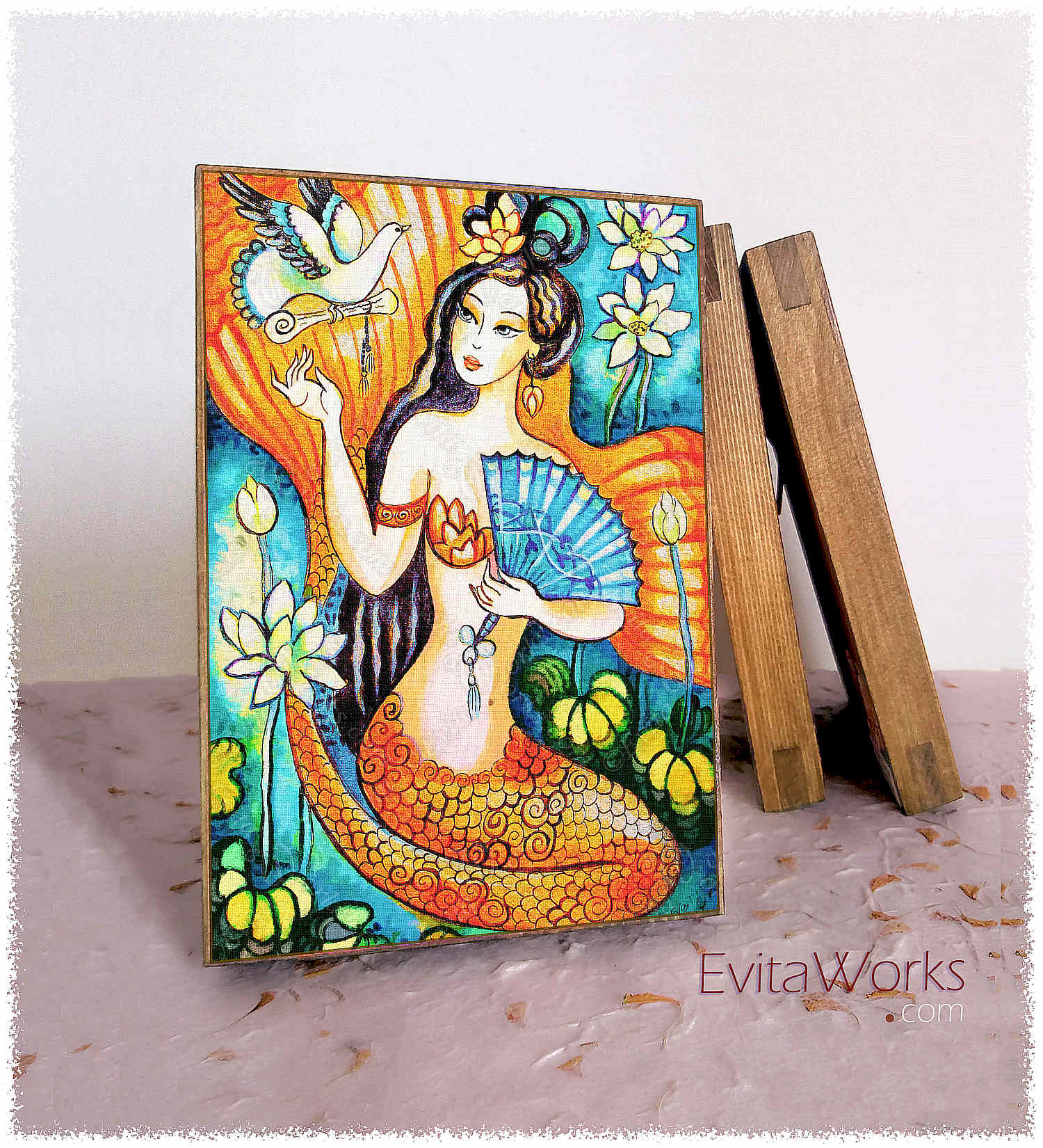 Hit to learn about "A Letter from Far Away, Asian mermaid" on woodblocks