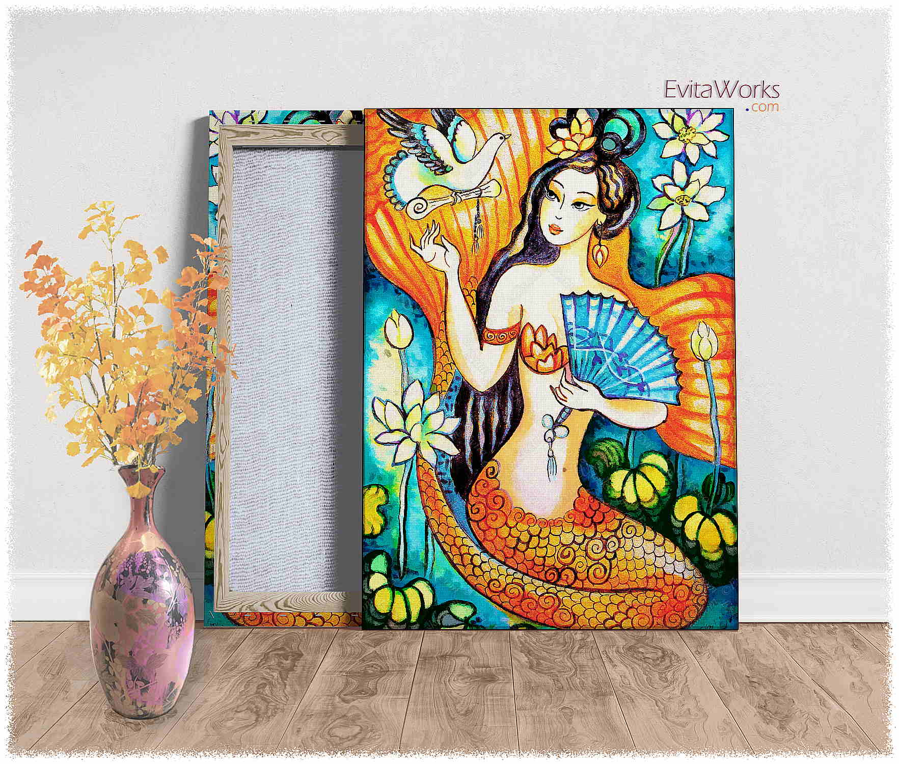 Hit to learn about "A Letter from Far Away, Asian mermaid" on canvases