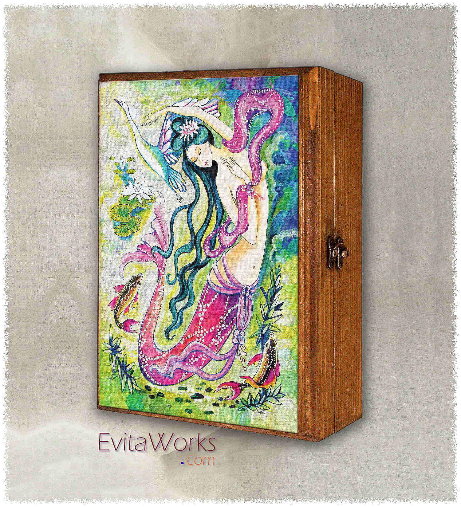 Hit to learn about "Koi Fish Mermaid, beautiful female creature" on jewelboxes