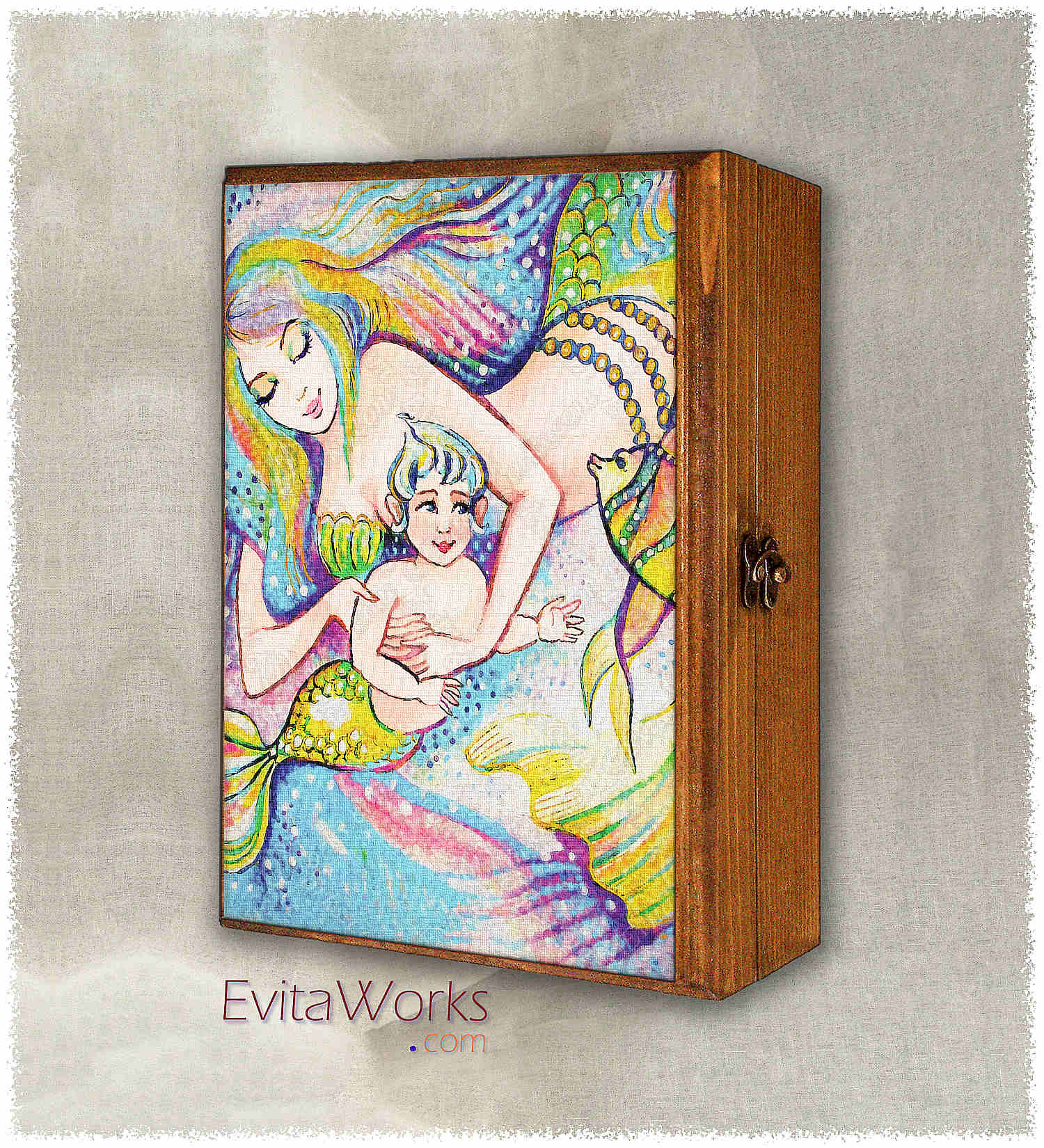 Hit to learn about "Little Fish, mermaid mother and child" on jewelboxes